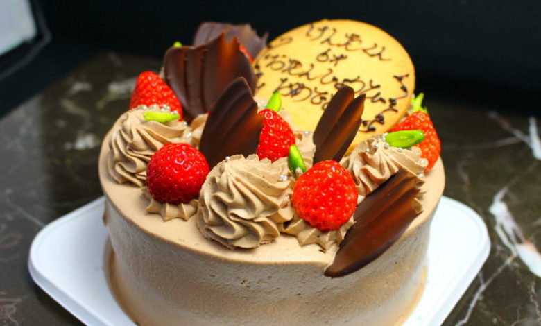 bd2022 2 - チョコ生クリームのバースデーケーキ