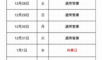 75fe5e850fe87a7b63ddbb06512ace35 355x210 - 年末年始のお知らせ
